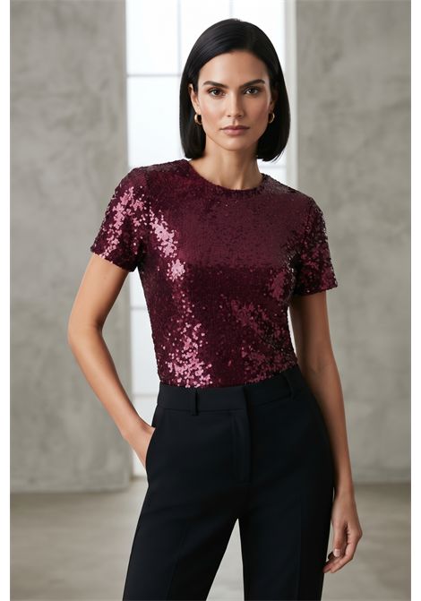 BLUSA MEZZA MANICA IN PAILETTES VALENTINA RIO | V2546/01075